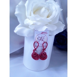 Boucles d'oreilles fil d'aluminium rouge les bijoux alu'cie