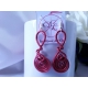Boucles d'oreilles fil d'aluminium rouge les bijoux alu'cie