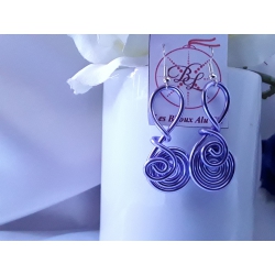 Boucles d'oreilles fil d'aluminium parme les bijoux alu'cie