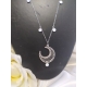 Collier long lune argent