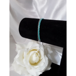 Bracelet fin double bleu