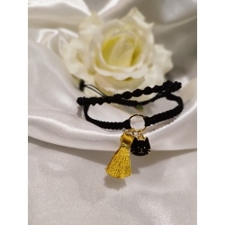 Bracelet tissé noir