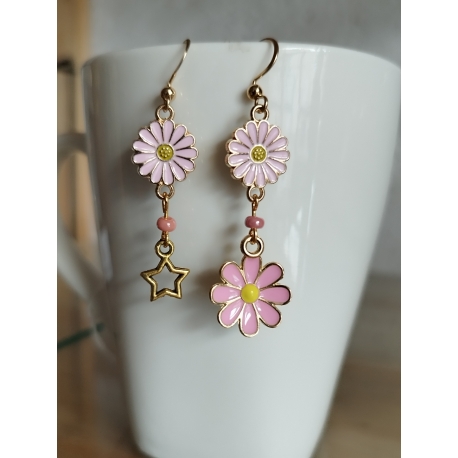 Boucles d'oreilles marguerite