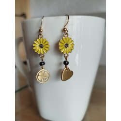 Boucles d'oreilles marguerite