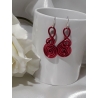 Boucles d'oreilles fil d'aluminium rouge