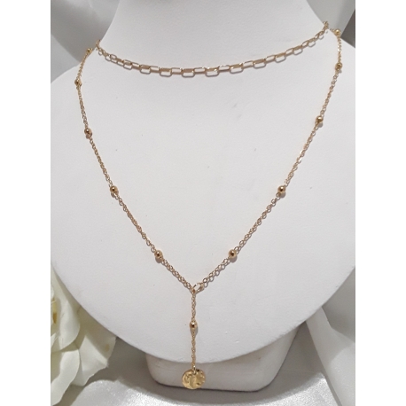 Collier sautoire double doré