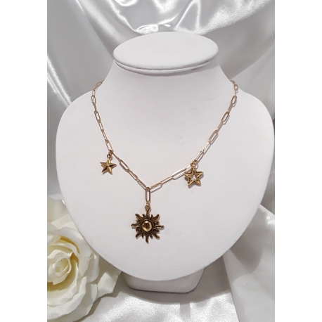 Collier tour de cou acier doré