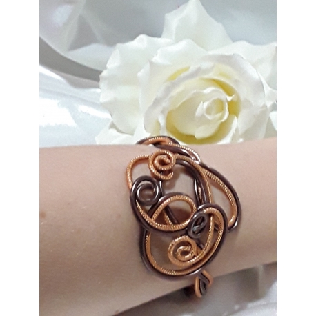 Bracelet chocolat et cuivré