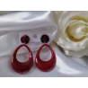Grandes boucles d'oreilles rouge acrylique à clou