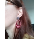Grandes boucles d'oreilles rouge acrylique à clou